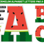 Watermelon Alphabet Letters Png Watermelon Birthday Banner In Watermelon Cocomelon Alphabet Letters Printable