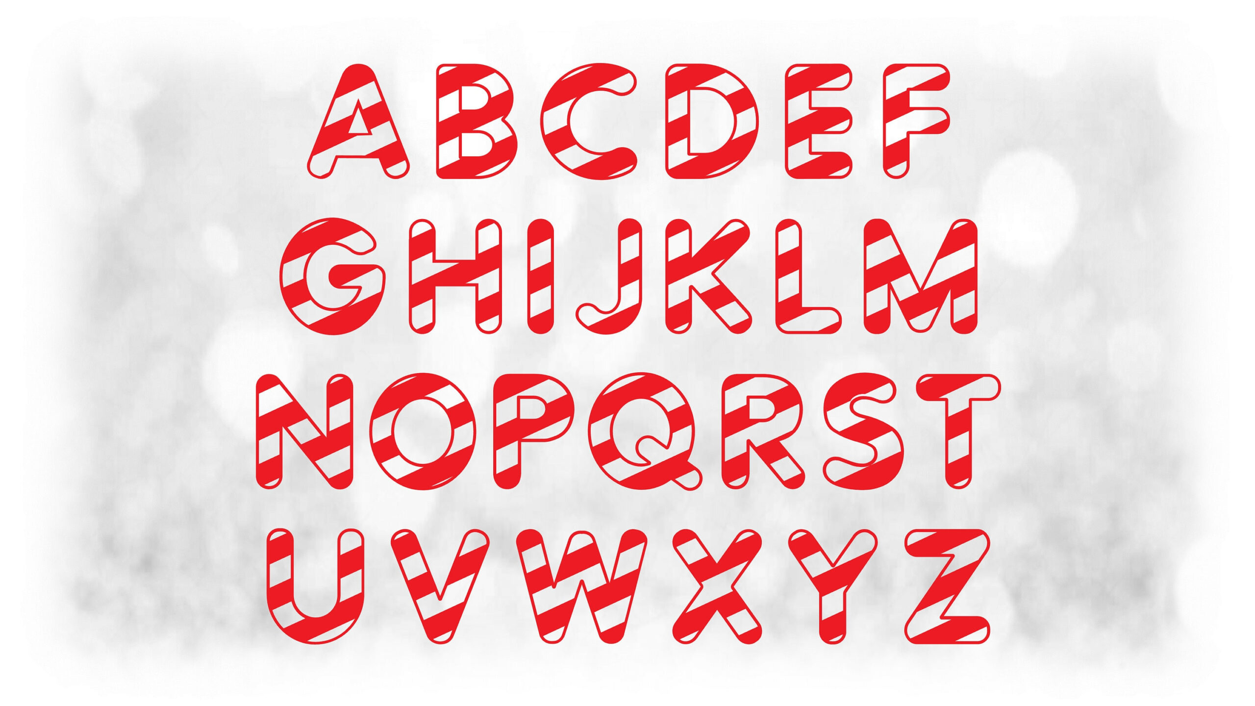 Word Clipart: Red Candy Cane Stripe Alphabet Letter Templates within Alphabet Candyland Letters Printable