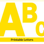 Yellow Alphabet Clip Art Letters A Z, Numbers 0 9 Printable Inside Printable Yellow Alphabet Letters