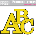 Yellow With Black Edge Free Printable Alphabet   Make Breaks Pertaining To Printable Yellow Alphabet Letters