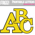 Yellow With Black Edge Free Printable Alphabet   Make Breaks With Regard To Free Printable Yellow Alphabet Letters