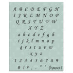 1/2" Corsiva Script Letter Stencil  Calligraphy Stencils Alphabet Within Letter Stencils