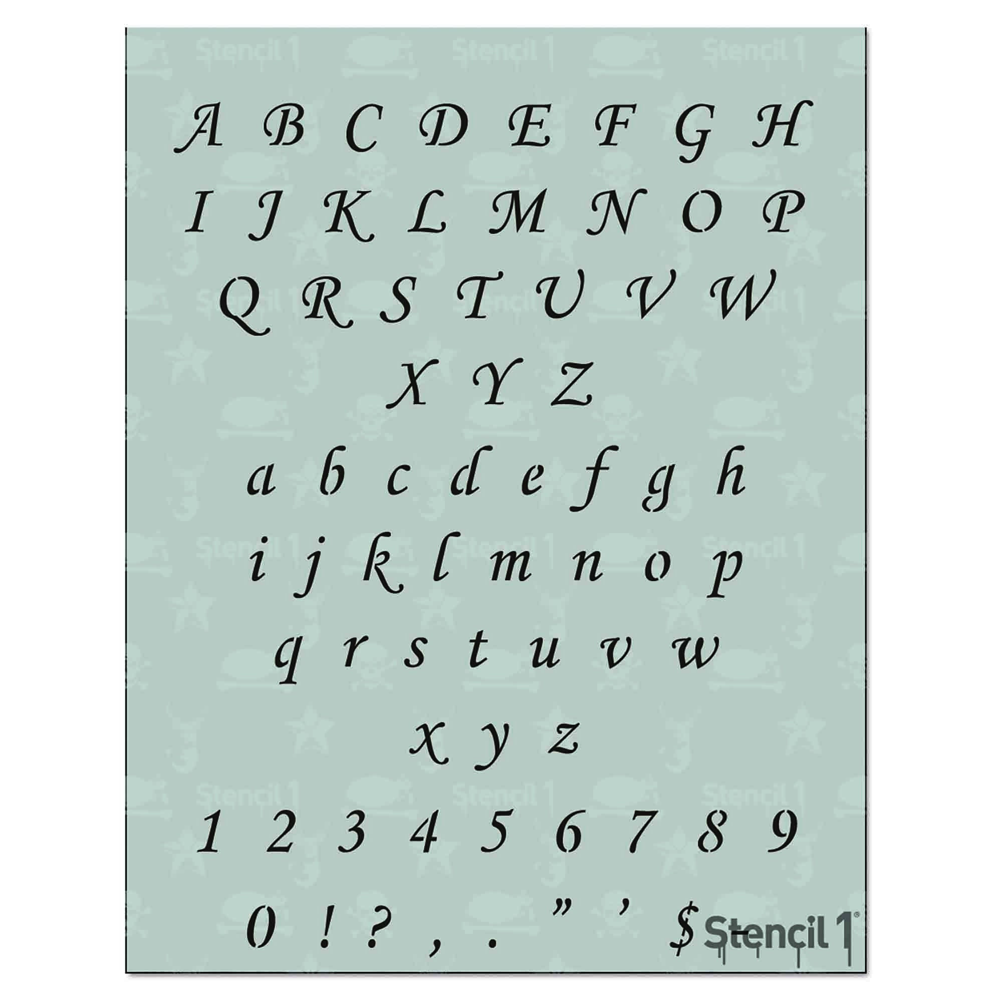 1/2&amp;quot; Corsiva Script Letter Stencil- Calligraphy Stencils Alphabet within Letter Stencils