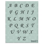 1" Corsiva Script Letter Stencil  Calligraphy Stencils Alphabet With Stencils Letters