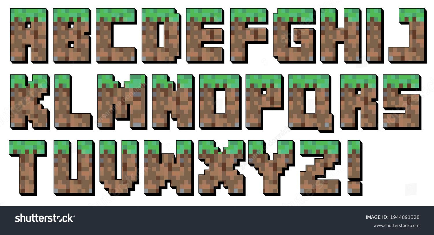 105 Minecraft Alphabet Stock Vectors And Vector Art | Shutterstock within Printable Minecraft Letters