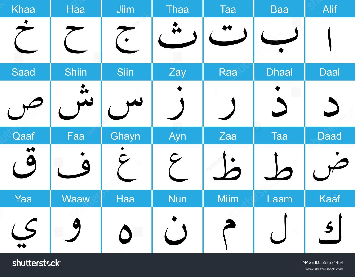 2+ Hundred Arabic Alphabet Chart Royalty-Free Images, Stock Photos regarding Arabic Alphabet to Print