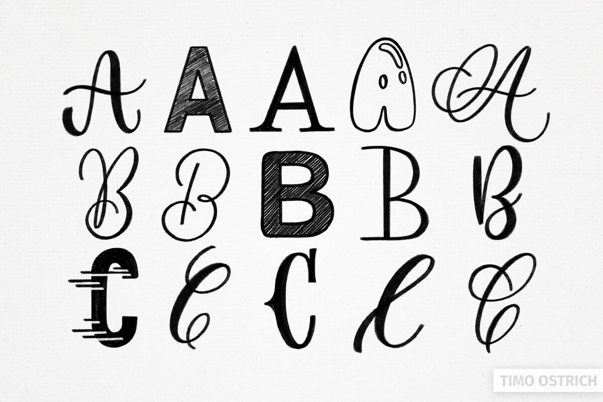 234 Handlettering Buchstaben Zum Nachmachen (Sammlung) throughout Hand Lettering Alphabet