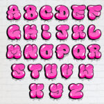 26 Png Graffiti Buchstaben Rosa Streifen Bubble Alphabet Png With Regard To Bubble Letters Graffiti
