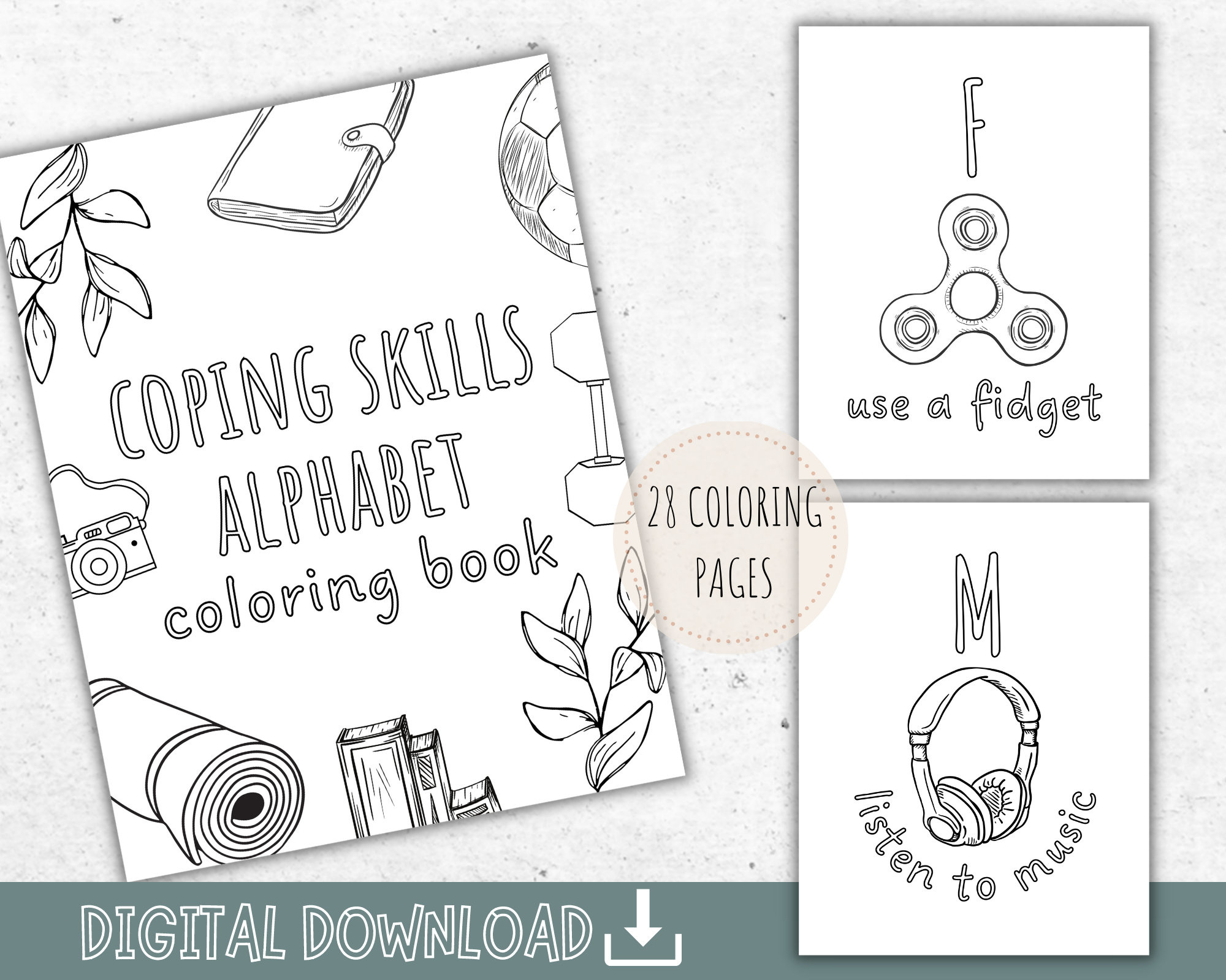 28 Printable Coping Skills Alphabet Coloring Pages - Self Care regarding Alphabet Coping Skills Coloring