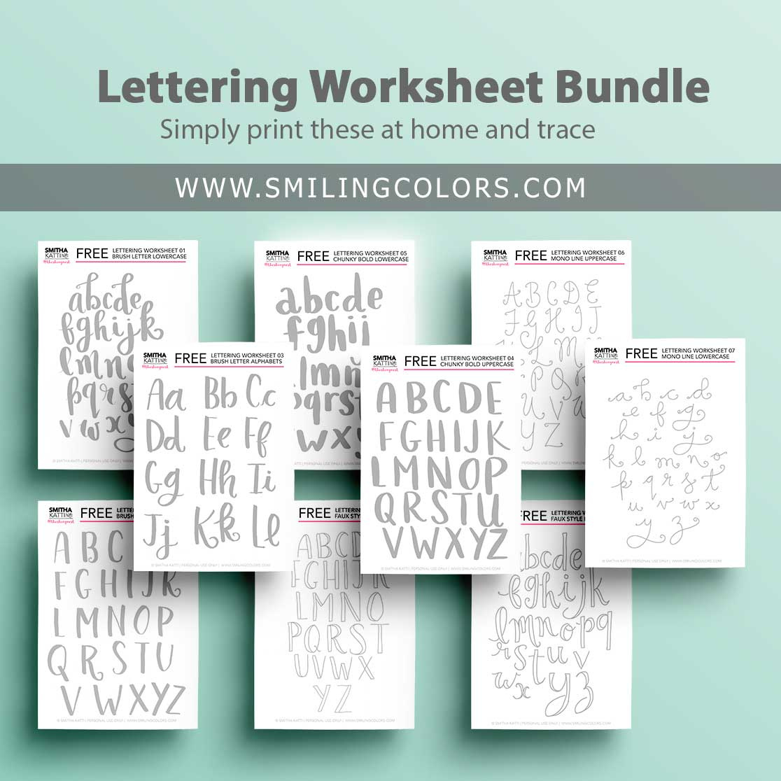 30+ Free Lettering Worksheets: Print &amp;amp; Start Practicing! with regard to Free Printable Hand Lettering Alphabet Worksheets