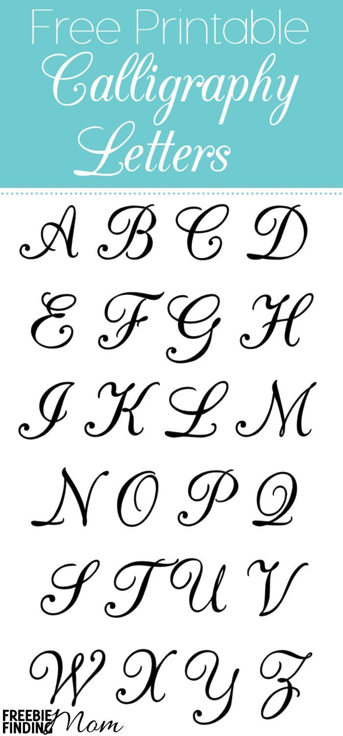 5 Free Printable Alphabet Calligraphy Letters - Freebie Finding Mom regarding Free Printable Calligraphy Letters