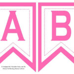 5X8 Inch Swallowtail Pink Printable Banner Letters | Alphabets A Z With Pink Printable Letters