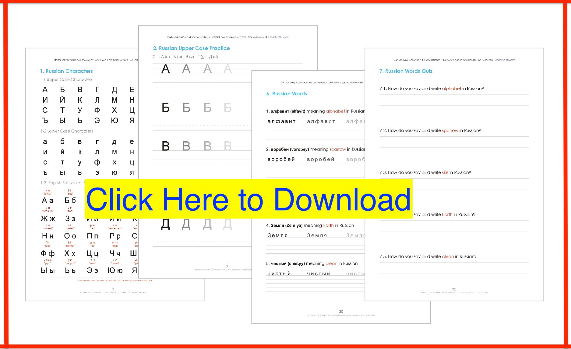 9+ Free Russian Worksheets Pdf For Beginners within Learn Russina Printouts Free Letters