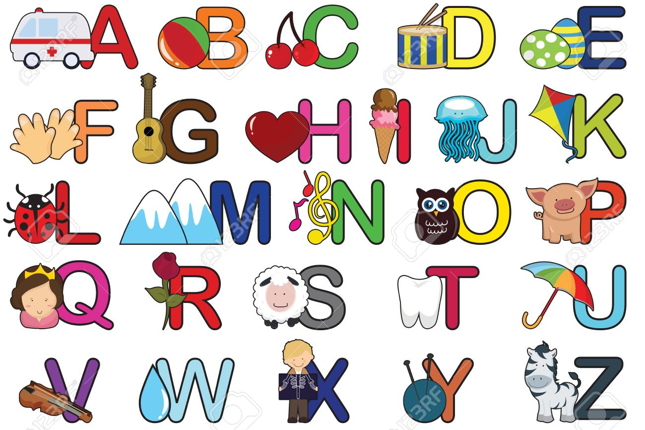 A Set Of Alphabet Letters Royalty Free Svg, Cliparts, Vectors, And throughout Letters Of The Alphabet With Pictures