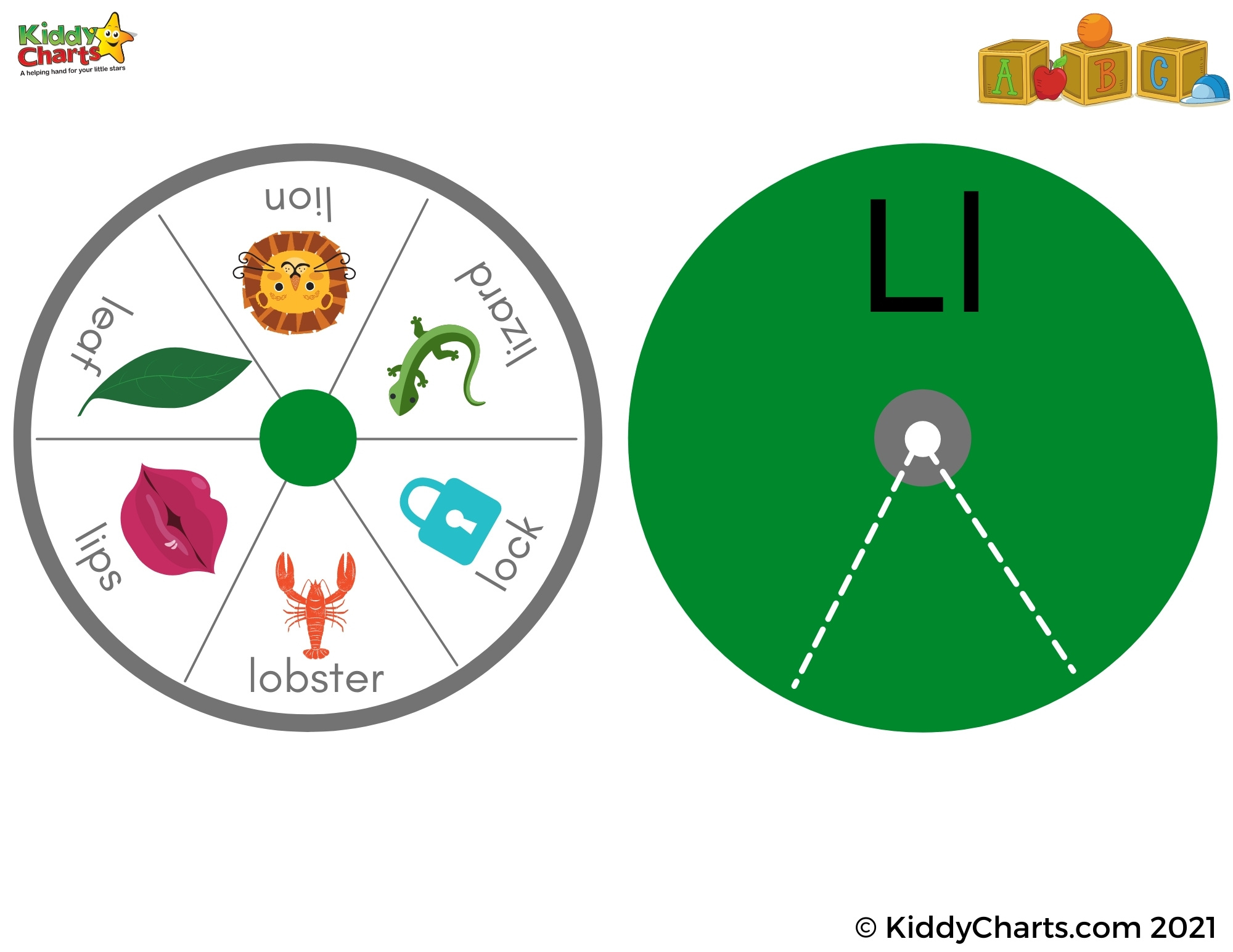Abc Game: A To Z Alphabet Spinners - Kiddycharts Shop in Printable Alphabet Spinners Free
