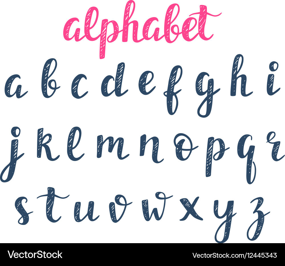 Alphabet Abc Hand Lettering Royalty Free Vector Image in Alphabet Lettering