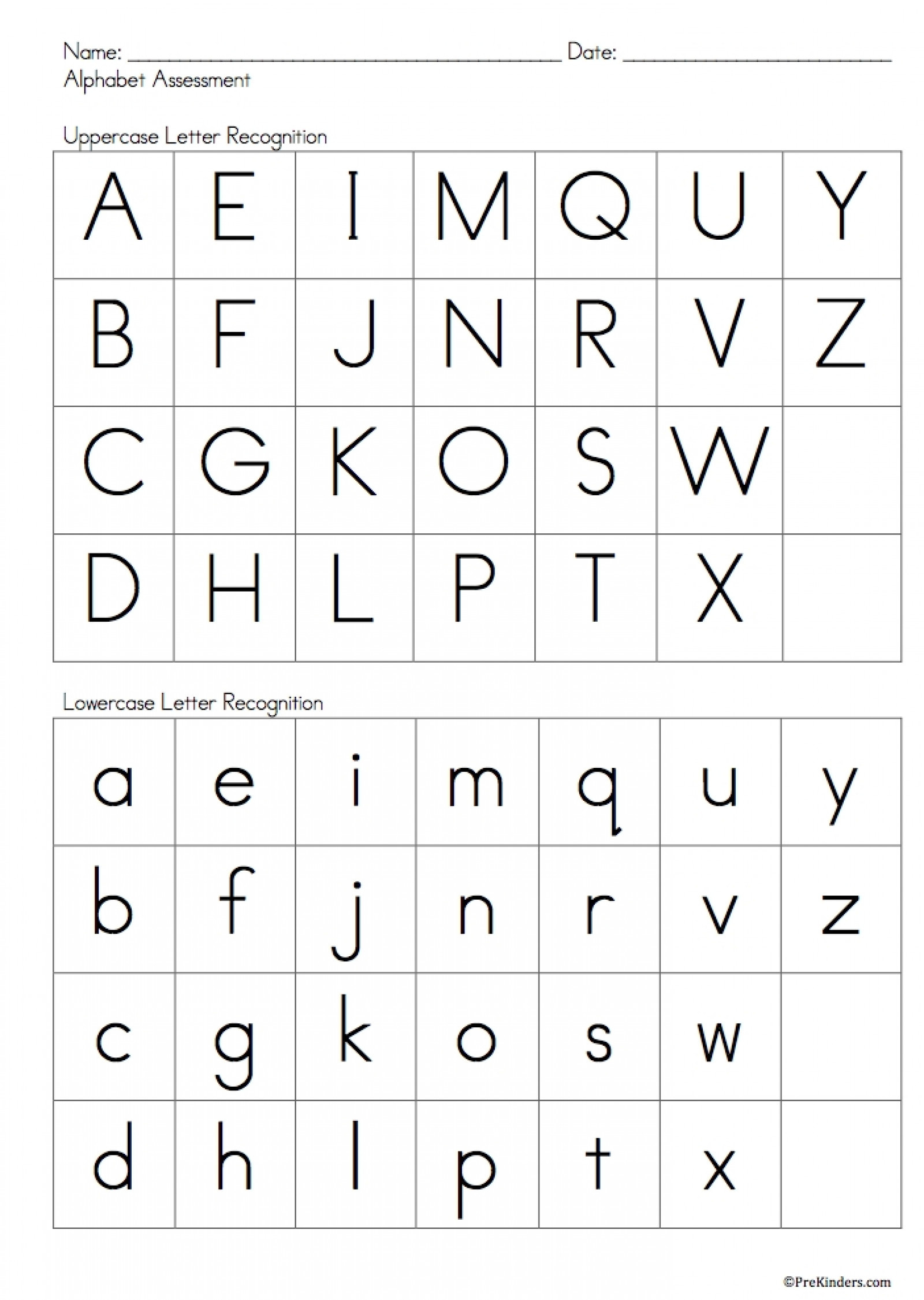 Alphabet Assessment | Lovetoteach regarding Kindergarten Alphabet Assessment Printable