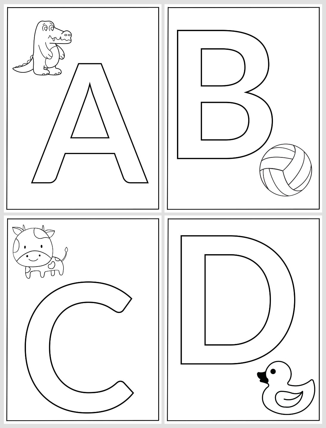 Alphabet Coloring Pages - 26 Free Printables For Learning Letters inside Printable Alphabet Letter A Coloring Pages