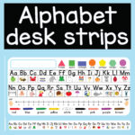 Alphabet Desk Strips With Editable Name Plates | Madeteachers Inside Printable Pictures With Alphabet Names