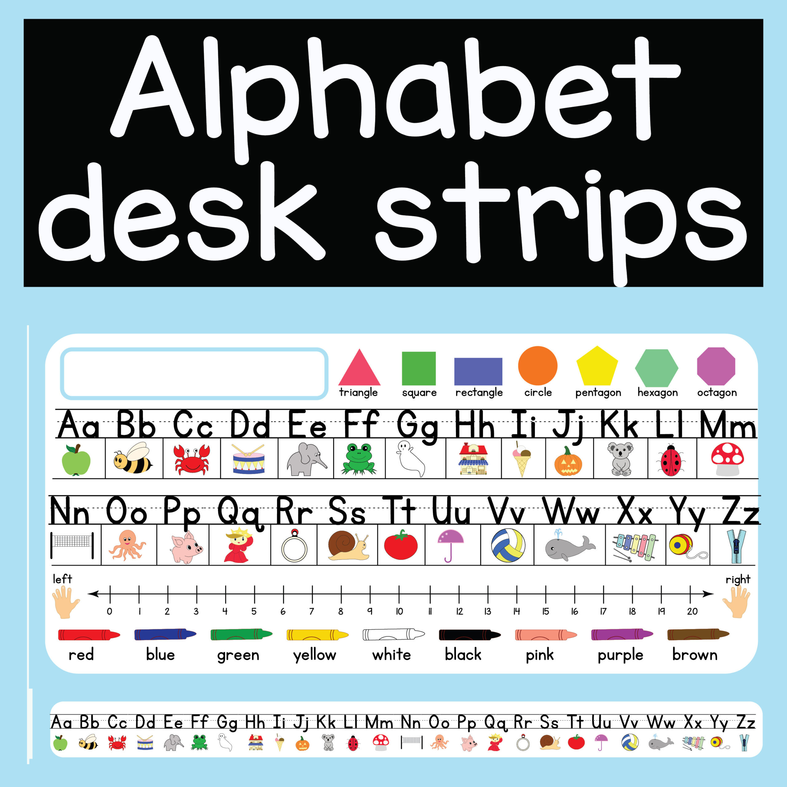 Alphabet Desk Strips With Editable Name Plates | Madeteachers inside Printable Pictures With Alphabet Names