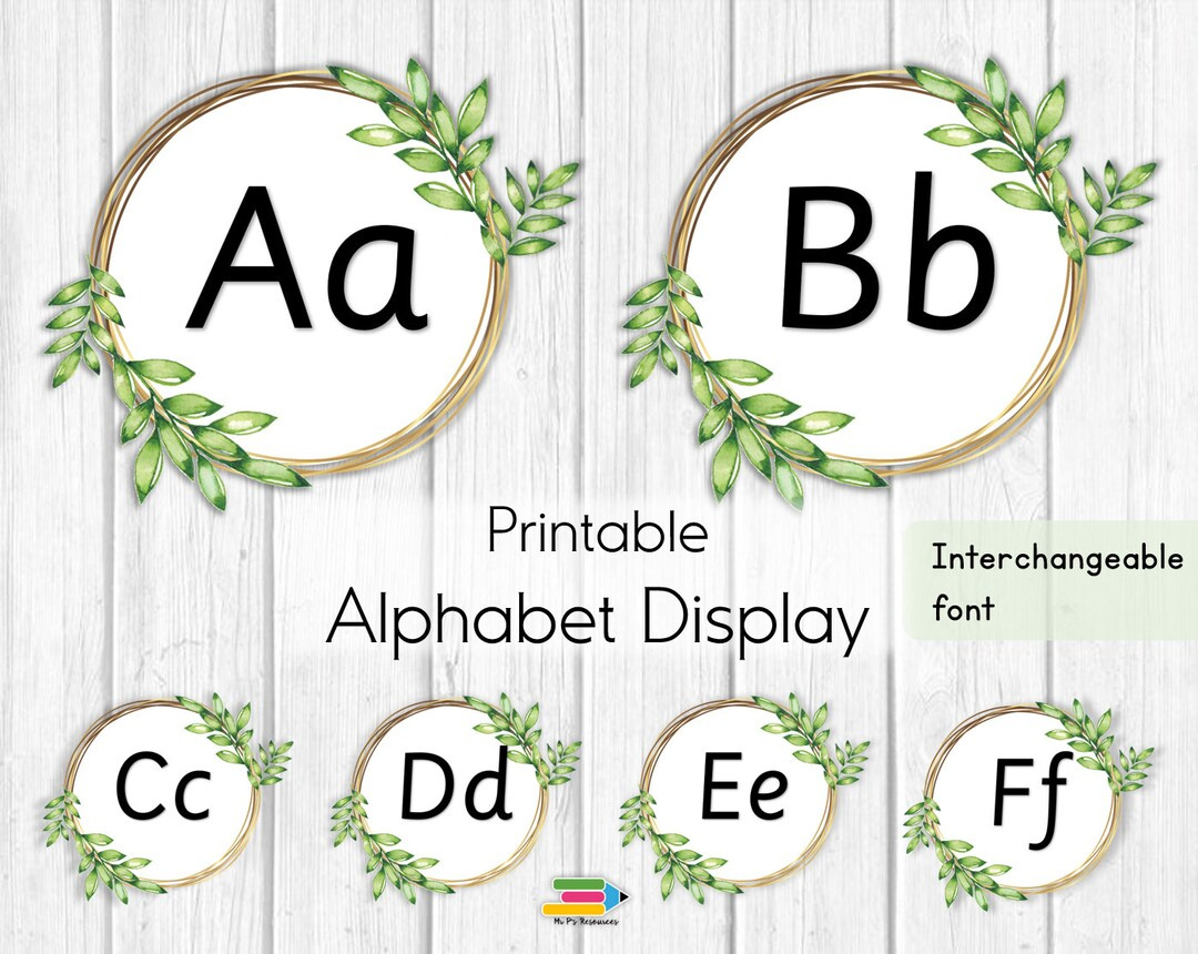 Alphabet Display - Botanical Alphabet Display - Etsy with Printable Alphabet Letters For Display
