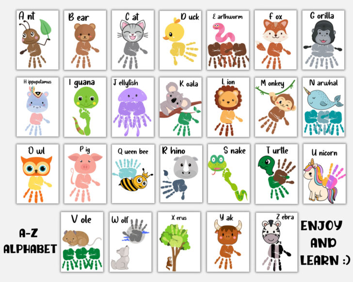 Free Alphabet Handprint Book Preschool