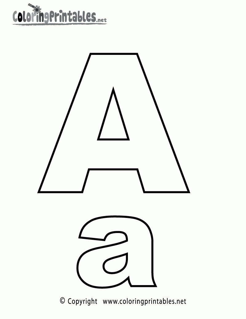 Alphabet Letter A Coloring Page - A Free English Coloring Printable regarding Printable Alphabet Letter a Coloring Pages