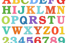 Alphabet Letters And Numbers With A Colorful Polka Dot Design pertaining to Large Alphabet Letters Free Printable