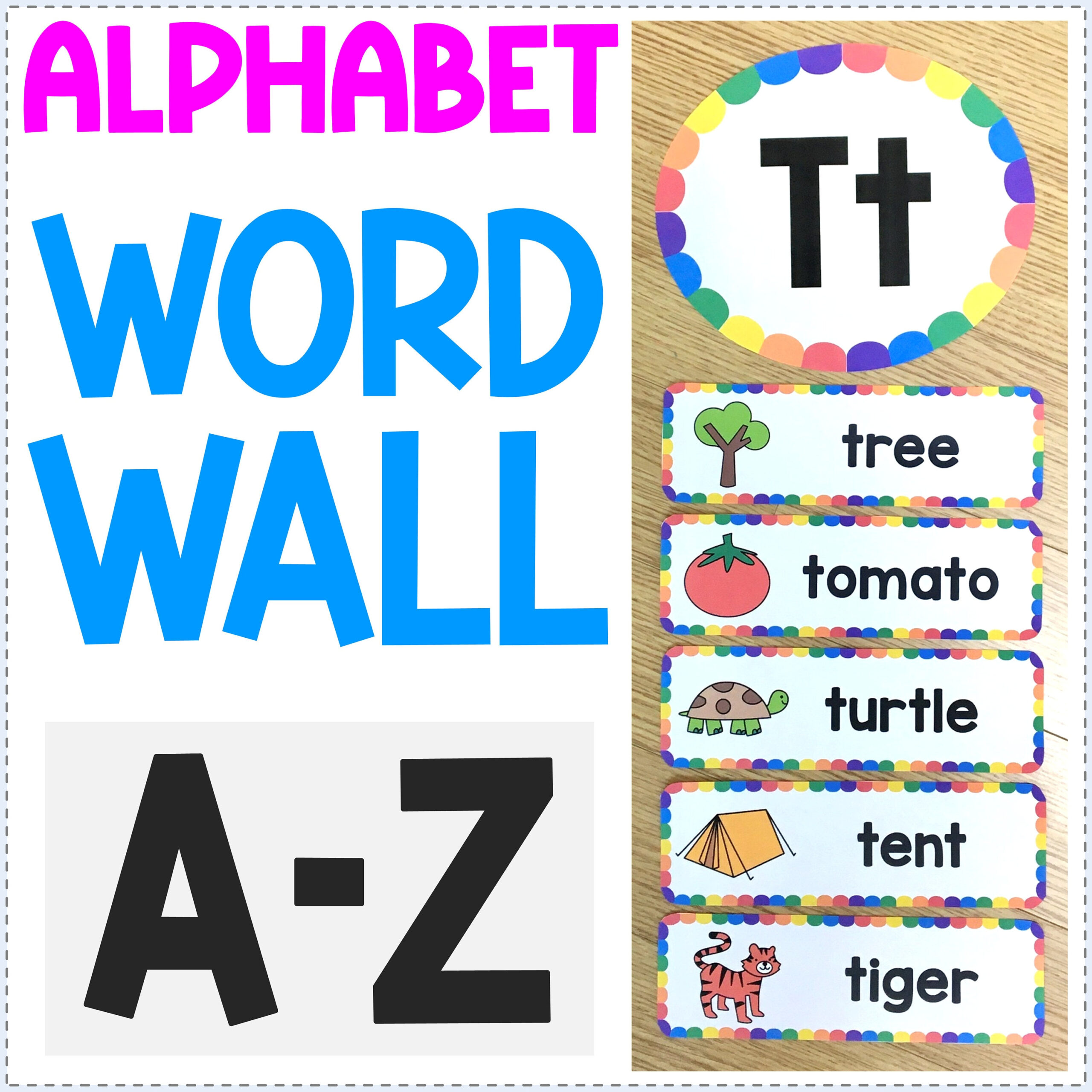 Alphabet Word Wall | Learn Words For Each Letter | Bright Rainbow with regard to Alphabet Wordwall