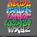 Alte Schule Graffiti Alphabet Dekorative Buchstaben: Stock Intended For Graffiti Alphabet