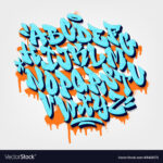 Alte Schule Graffiti Alphabet Lizenzfreies Vektorbild Regarding Graffiti Letter