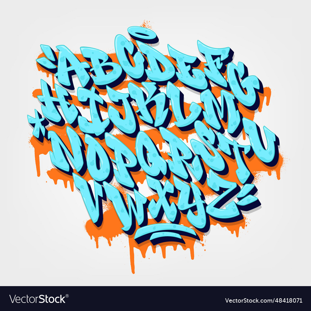 Alte Schule Graffiti Alphabet Lizenzfreies Vektorbild regarding Graffiti Letter