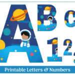 Astronaut Alphabet Letters & Numbers | Classroom Bulletin Board Regarding Printable Space Alphabet Letters