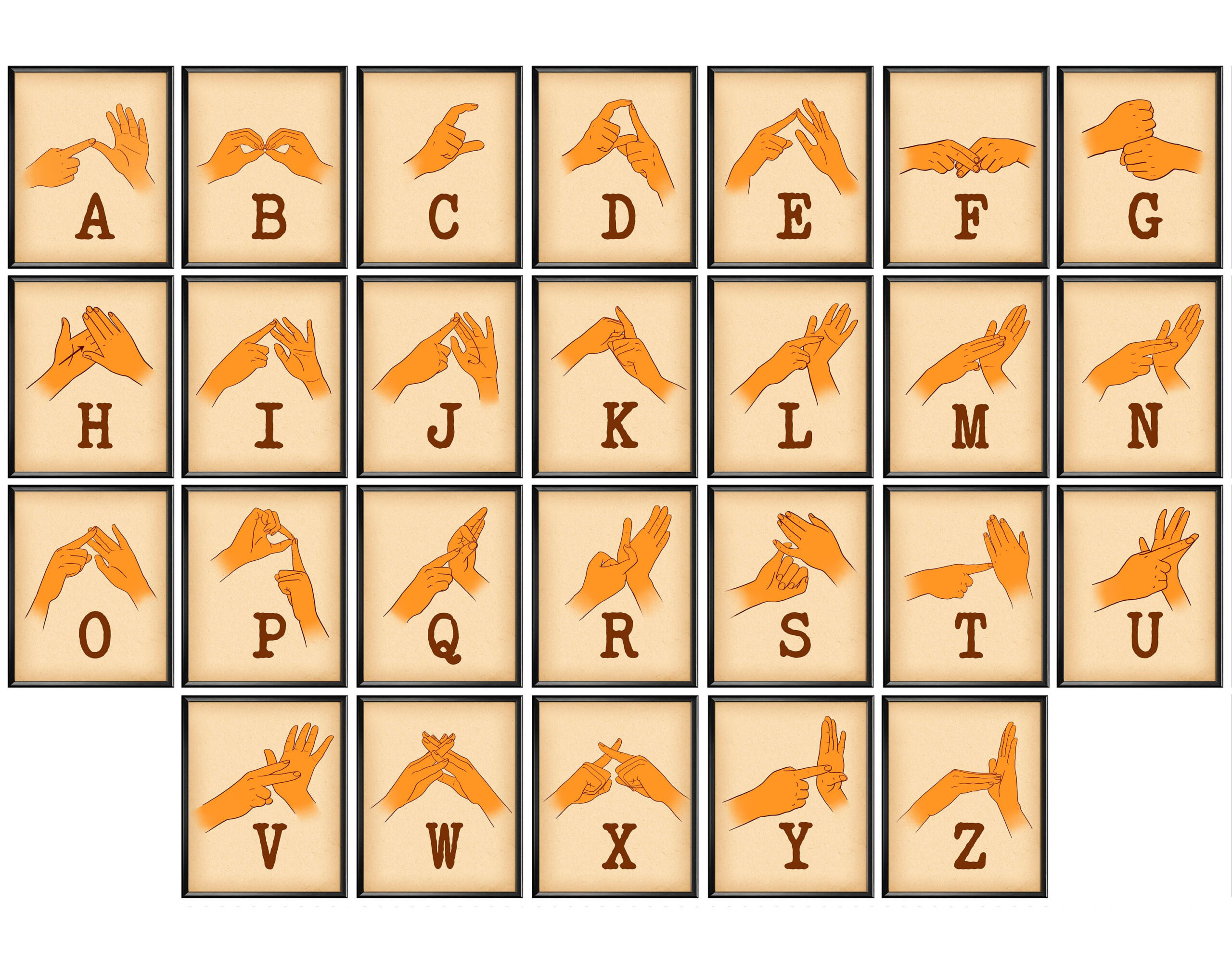 Auslan Alphabet Kunst Zeichen Sprache Lernposter Sprachkunst with regard to Auslan Alphabet