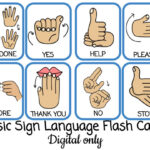 Basic Sign Language Digital Pack. 16 Sign Language Cards, Asl With Basic Sign Language