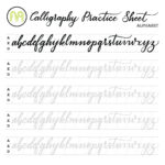 Beginner Printable Calligraphy Practice Sheets   Printable Party With Regard To Free Calligraphy Alphabet Practice Sheets