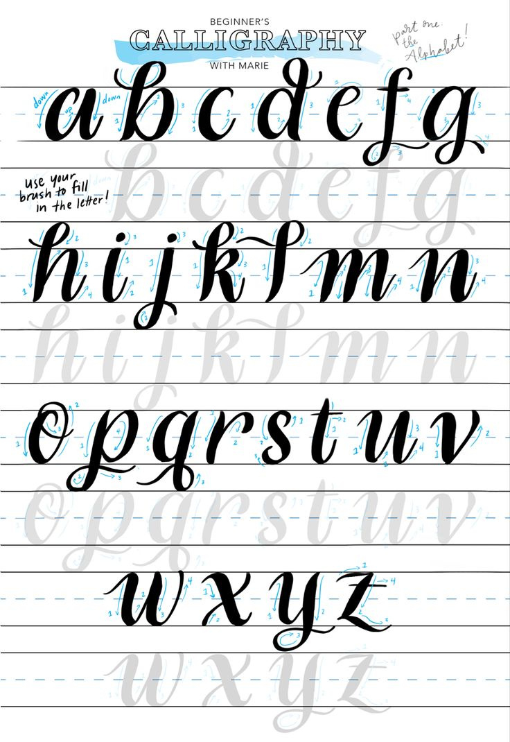 Beginner&amp;#039;S Calligraphy Template with Calligraphy Alphabet Template