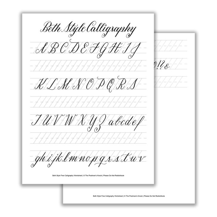 Free Printable Calligraphy Alphabet Chart