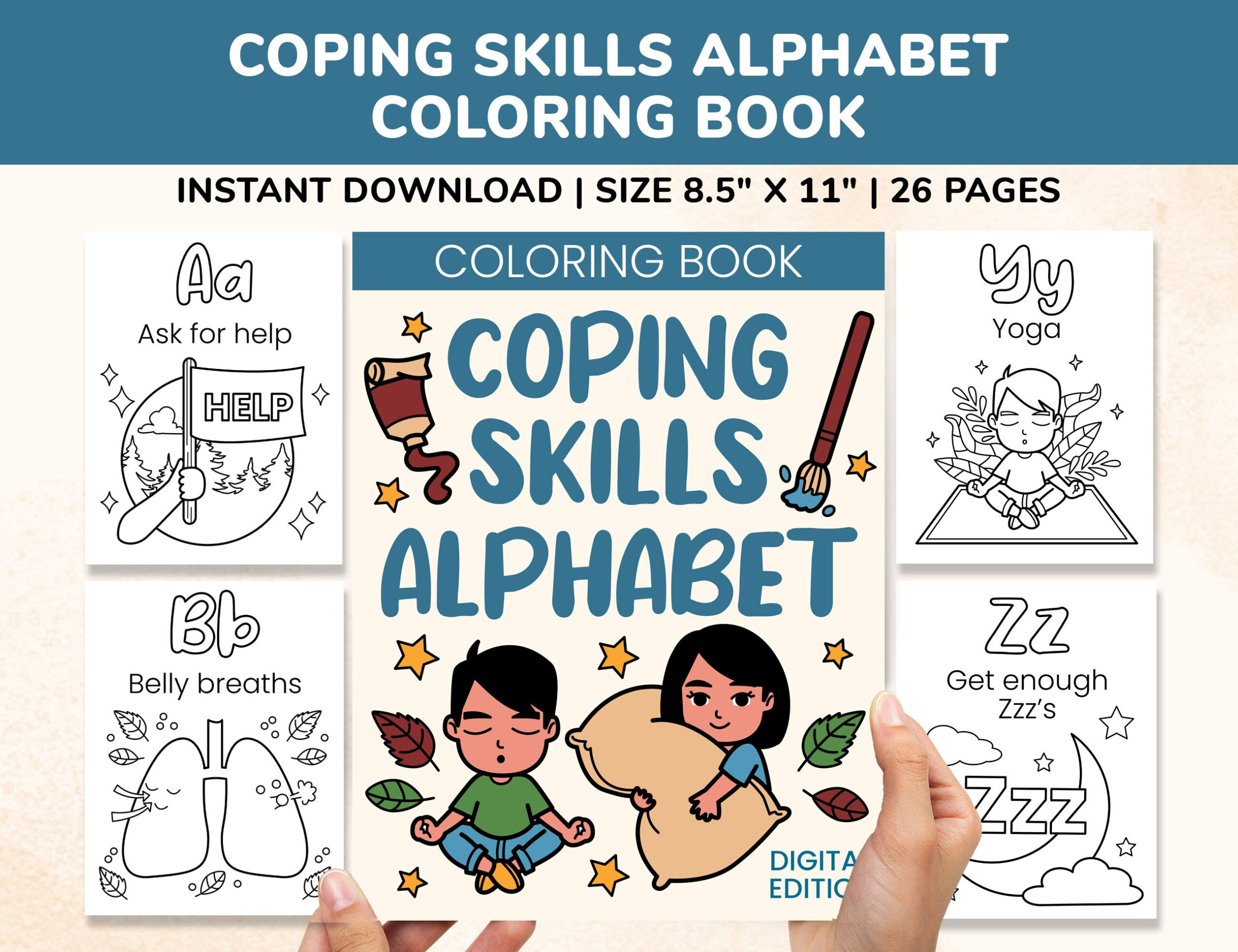 Bewältigungsfähigkeiten Alphabet Malseiten Buch Kinder Teenager with regard to Alphabet Coping Skills Coloring