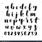 Black White Hand Lettering Alphabet Design: Stock Vektorgrafik Throughout Alphabet Lettering