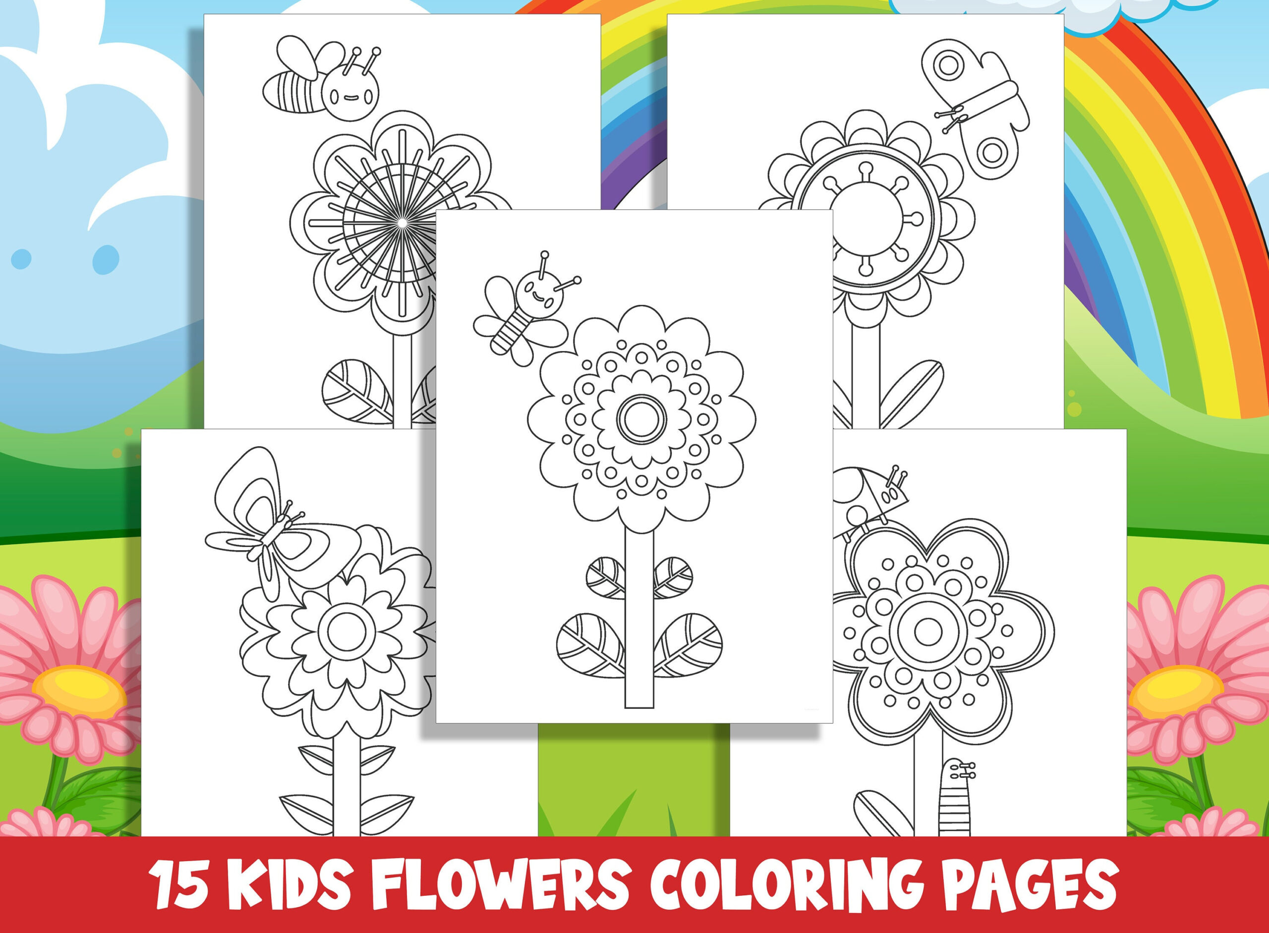 Blooming Beauty: Kids Flowers Coloring Pages For Spring And Summer within Flowers From A-Z For Kids
