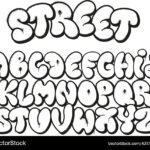 Bubble Graffiti Alphabet   Street Art Font Vektorbild In Graffiti Alphabet Letters