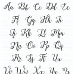 Calligraphy Alphabet Examples + Free Worksheets In Calligraphy Letters