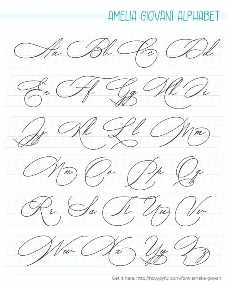 Calligraphy Alphabet A to Z