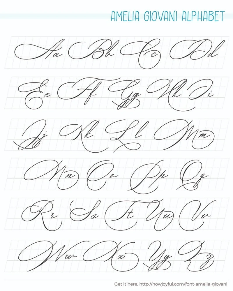 Calligraphy Alphabet Examples + Free Worksheets inside Calligraphy Alphabet A To Z