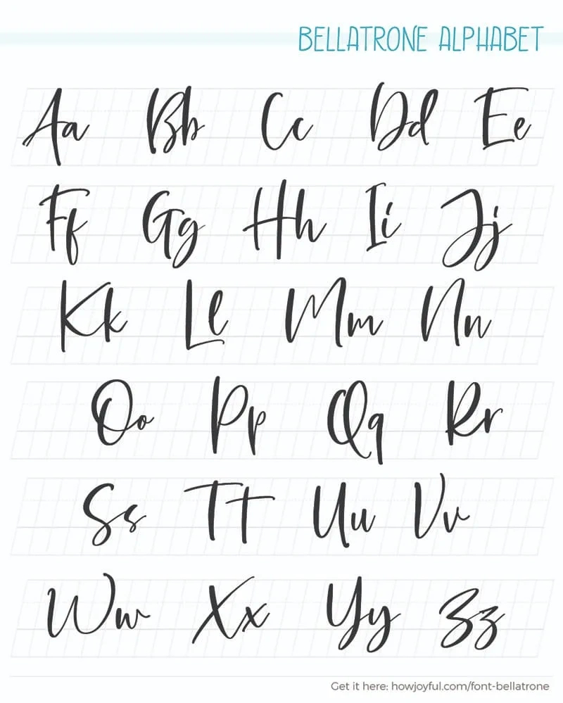 Calligraphy Alphabet Examples + Free Worksheets regarding Alphabet Fonts