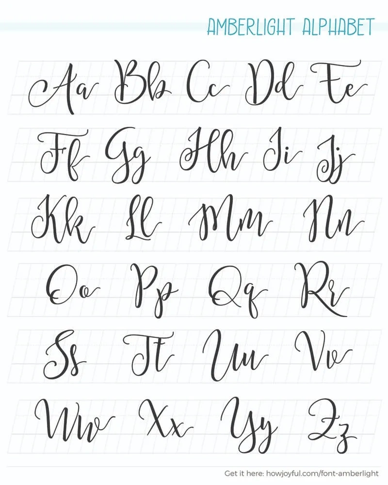 Calligraphy Alphabet Examples + Free Worksheets throughout Modern Calligraphy Alphabet Printable