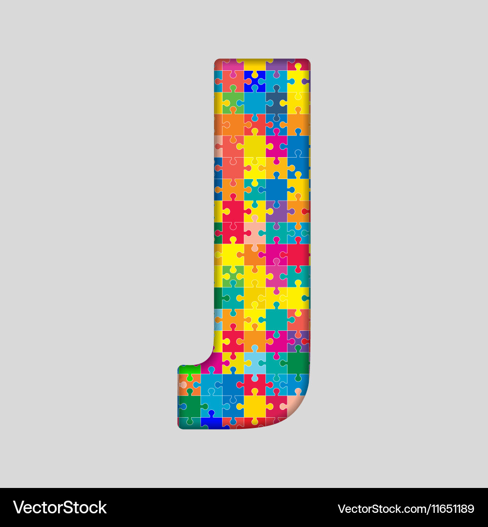 Color Puzzle Piece Jigsaw Letter - J Royalty Free Vector throughout Letter I Jigasw Puzzle