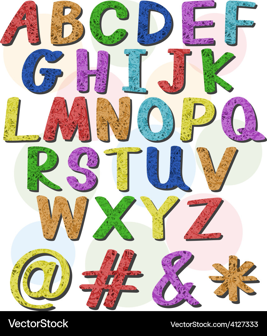 Colorful Big Letters Of The Alphabet Royalty Free Vector regarding Big Alphabet Letters