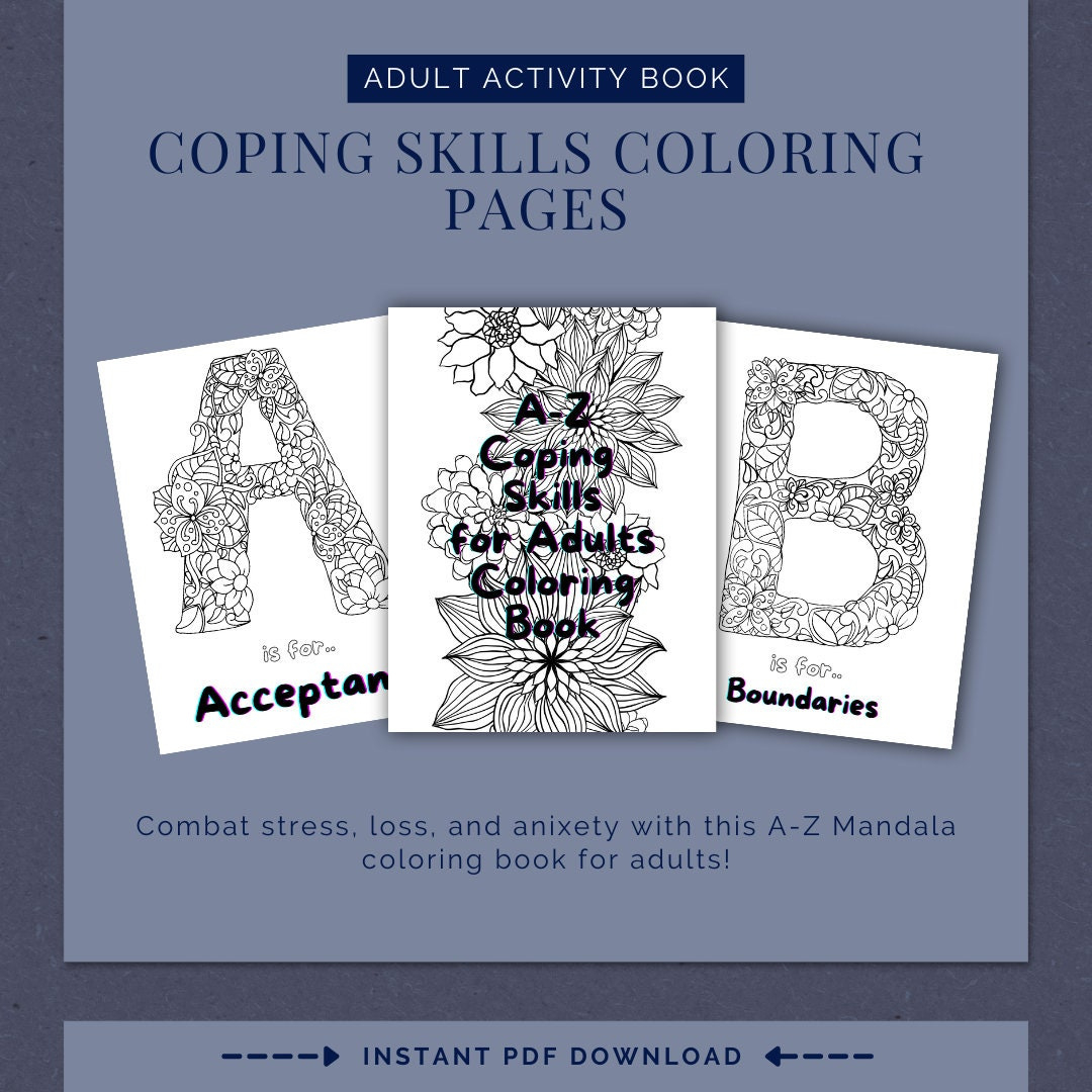 Coping Skills Coloring Book For Adults, Alphabet Coloring Pages regarding Alphabet Coping Skills Coloring
